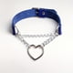 thumbnail image 1 of 1pc BDSM Couple's Peach Heart Chain Collar Necklace - Punk Leather Bondage Jewelry for Street Shooting Love and Couple's Neck Chain Necklace, 1 of 5