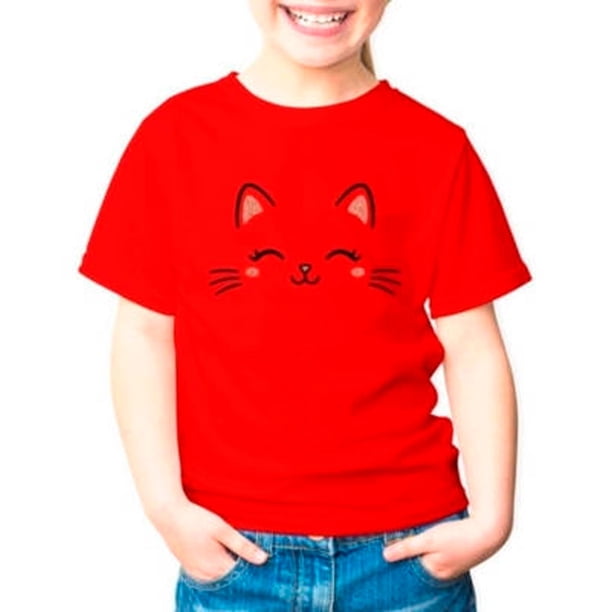 Polera Gatito Lindo Kawai Glitter Cat Niño Niña