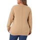 thumbnail image 3 of Agnes Orinda Conjuntos de Halloween Suéter de Talla Grande para Mujeres Manga Larga Cuello en V Otoño Tejido Casual Básico Suéter Tops 4X Caqui, 3 of 6