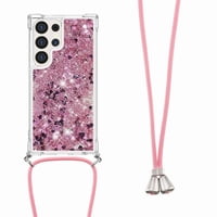 Funda Foxdock Para Samsung Galaxy S25 Ultra Con Cuerda Ajustable, Brillo Líquido, Protección Antigolpes Y Lente – Ideal Para Regalo