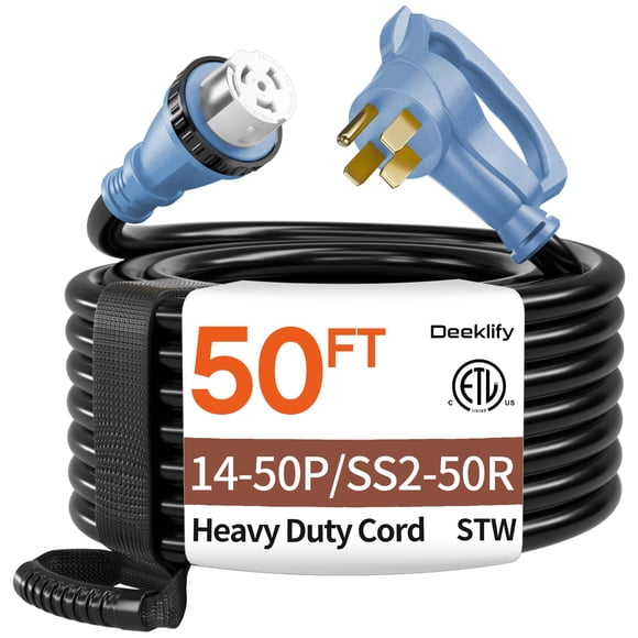 Cable generador Deeklify 50 pies 50 amperios NEMA 14-50P/SS2-50R ETL