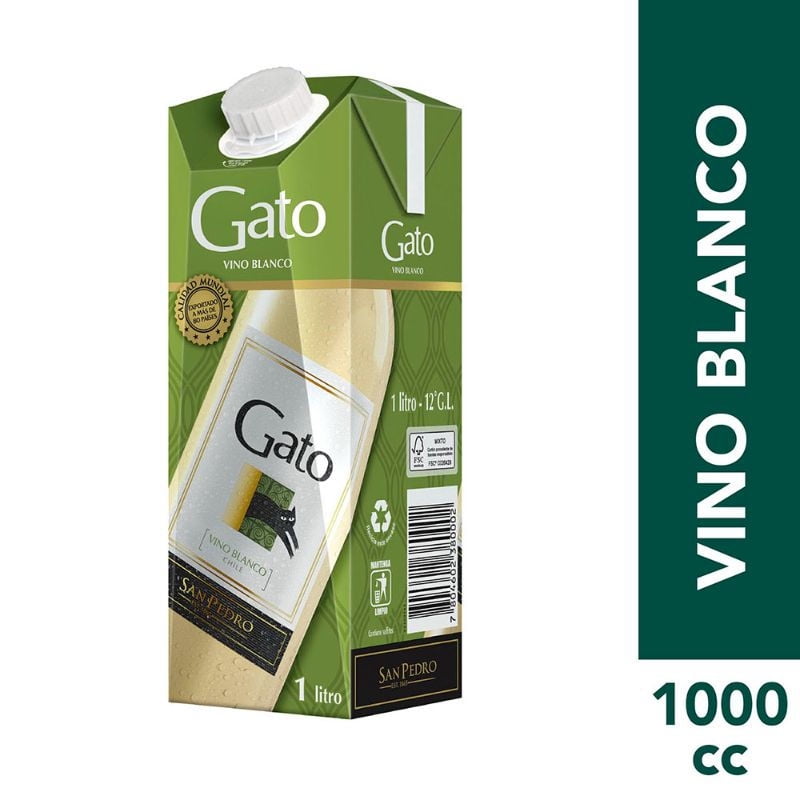 Vino Blanco 12° Caja 1 L Gato