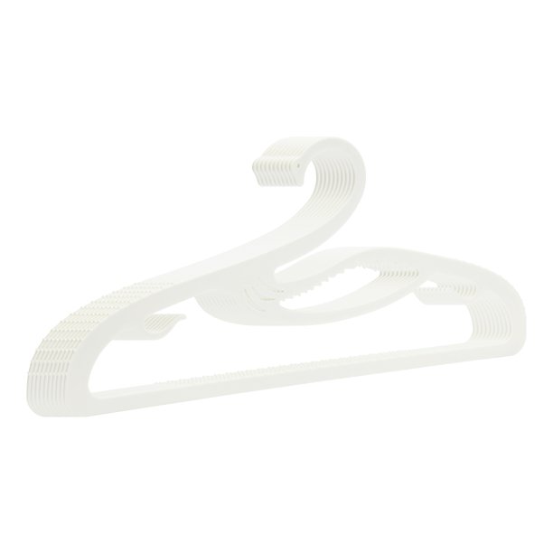 10 Pcs Perchas de Plástico Antideslizantes, Perchas Duraderas en Forma de Cisne para Ahorrar Espacio para Ropa, Armario, Abrigos, Pantalones o Camisas Beige
