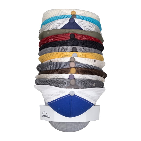 Soporte para sombreros montado en la pared con forma de cúpula para 20 gorras de béisbol