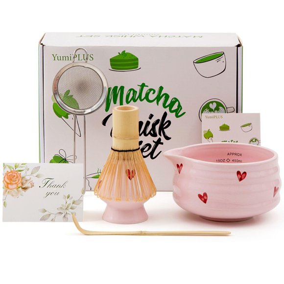 Kit de Matcha YumiPLUS 15 oz Tazón de Cerámica con Batidor de Bambú