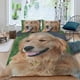 thumbnail image 2 of Golden Retriever Conjunto de sábanas temático, trío de piezas, cómodo y amigable con la piel, diseño único, regalo de decoración para el hogar para familiares, amigos y fans,135cm *200cm, 2 of 6