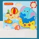 thumbnail image 1 of Children's Building Blocks, Wooden Three-dimensional 3D Cartoon Buckle Puzzle, Scene Puzzle Board, Children's Educational Early Education Toys, Wooden, 1 of 5