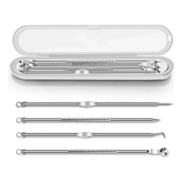 Genérico - Kit Extractor De Comedones Espinillas 4 Piezas Doble Cabezal
