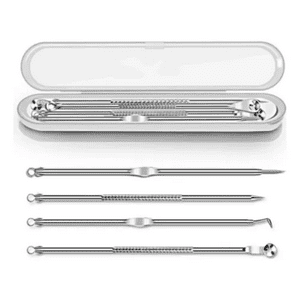 Genérico - Kit Extractor De Comedones Espinillas 4 Piezas Doble Cabezal