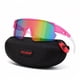 thumbnail image 3 of POLASUP GAFAS LENTES DE SOL Gafas de sol deportivas en rosa y blanco con lentes iridiscentes multicolor. Diseño moderno, protección UV 400. Ideales para ciclismo, running y actividades, 3 of 5