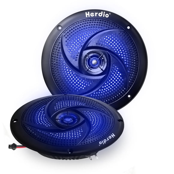 Altavoces Herdio de 13 cm 160 W impermeables con LED azul, 2 vías (par)