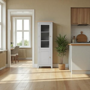 Arca Muebles - Esquinero Alacena De Madera 60X40X180 Color Gris Cubierta Miel