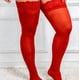 thumbnail image 1 of Xiao Hua 2 pares de medias rojas hasta la rodilla, talla XL, con encaje de silicona antideslizante, ideales para usar a diario., 1 of 3