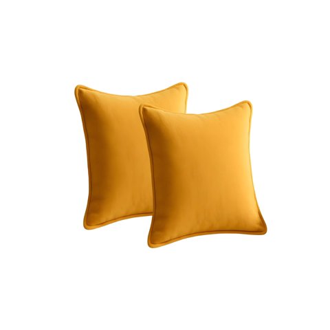 Genérico - Pack De 2 Fundas De Cojin Lisa Con Borde 45X45 Amarillo