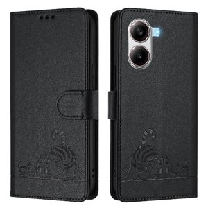 Funda Tipo Cartera Foxdock Para Xiaomi Poco X7 Pro 5G Con Soporte, Ranuras, Rfid, Diseño De Gato