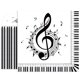 thumbnail image 1 of Servilletas Muplaya 40 uds 16,5 × 16,5 cm Negro y Blanco con Motivo Musical, 1 of 6