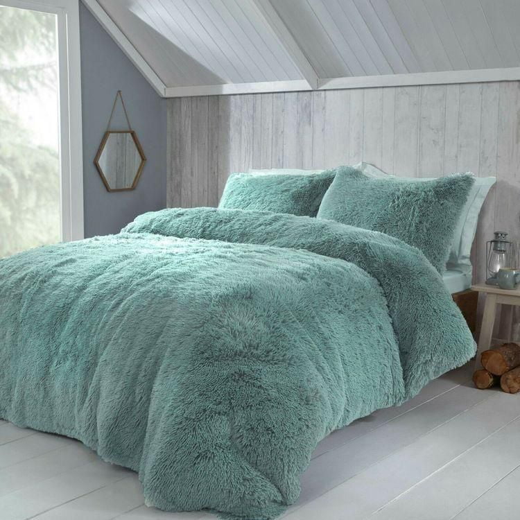 Todo Hogar Santiago De Chile - Cubrecama Peludo 2 Plazas Verde Agua