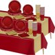thumbnail image 1 of Set de Fiesta Uiifan de 194 Piezas, Burgundy y Oro, 23 cm y 18 cm, 1 of 3