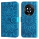 thumbnail image 3 of Funda tipo cartera FOXDOCK para Honor Magic 4 , diseño girasol en relieve, cuero PU, cierre magnético, soporte y tarjetero, 3 of 5