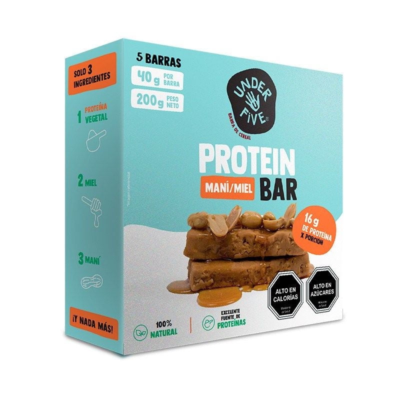 Barra Proteína Underfive Maní Miel (5un De 40g C/u)