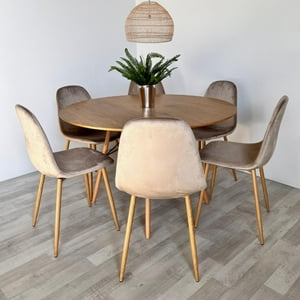 Pandalino - Comedor Mesa Shanna 120Cm + 6 Sillas Isy Beige | Elegancia Y Confort