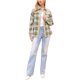 thumbnail image 2 of INSPIRE CHIC Chaqueta de Pana para Mujer, Camisa de Franela a Cuadros con Botones, Chaquetas Casual S Albaricoque, 2 of 6