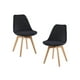 thumbnail image 1 of Pack 2 Sillas De Comedor Tulip Tapizado Terciopelo O Felpa Con Base Madera - Negro, 1 of 3