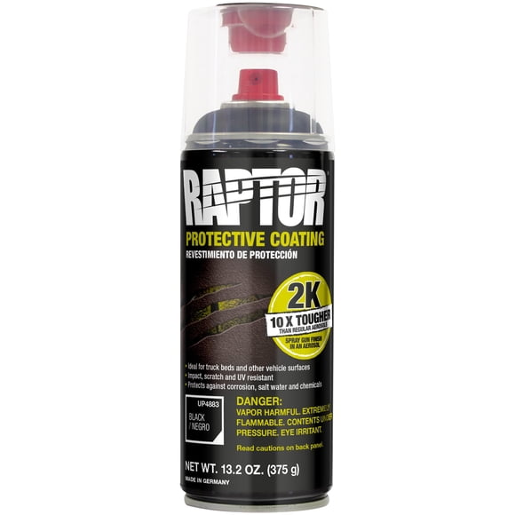 Revestimiento en aerosol para cajas de camiones RAPTOR U-POL 2K, color negro, 390 ml