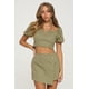 thumbnail image 1 of Conjunto de Top y Falda Pantalón con Mangas Abullonadas y Escote en V, 1 of 5