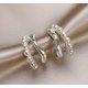 thumbnail image 3 of Aretes Doble Aro con Perlas Diseño Contemporáneo, 3 of 3