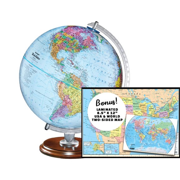 World Globe Replogle, clásico educativo para estudiantes, 30 cm, azul