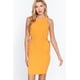 thumbnail image 1 of Vestido Mini sin Mangas con Cuello Redondo y Detalle de Abertura Lateral Amarillo L, 1 of 4