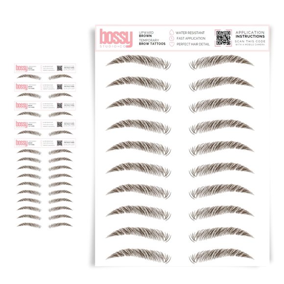 Tatuajes temporales para cejas Brows by Bossy impermeables - Pack de 5 (marrón)