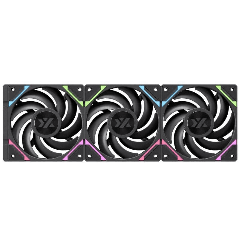 Xyz Pc Gear - Kit De 3 Ventiladores Xyz Vortex Pro A-rgb, Conexión En Cadena, Regular Airflow, 120mm, Negro