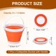 thumbnail image 2 of Uxcell Cubo Plegable, 1.3 Galones (5L) Cubo Pequeño Plegable, Cubo de Agua Portátil Redondo con Asa para Camping en RV Hogar Coche, Naranja, 2 of 7