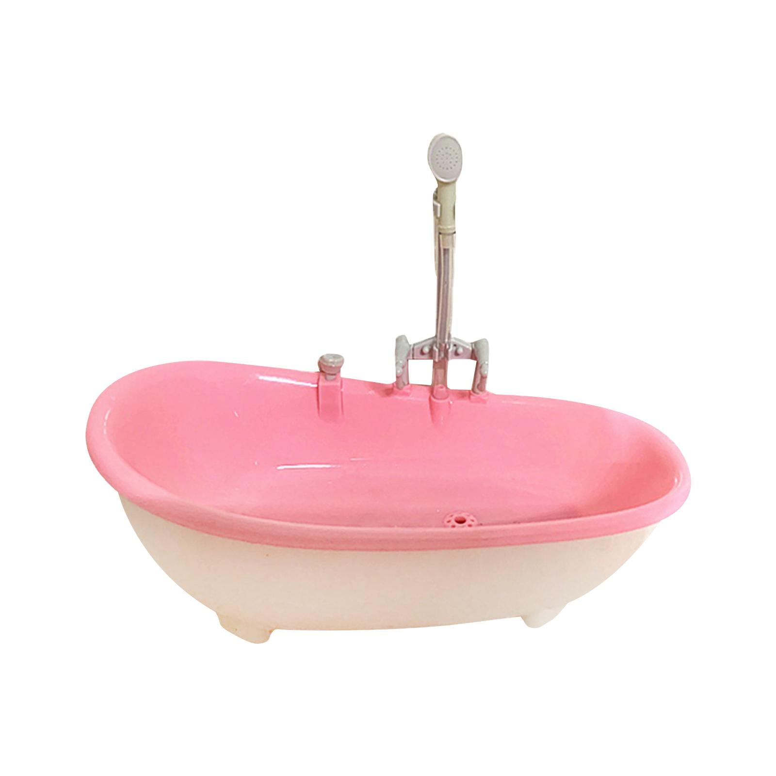 Bothyi - 1/6 Casa De Muñecas En Miniatura Bañera Juguetes De Simulación Para Muñeca De 12 Pulgadas Rosa Claro