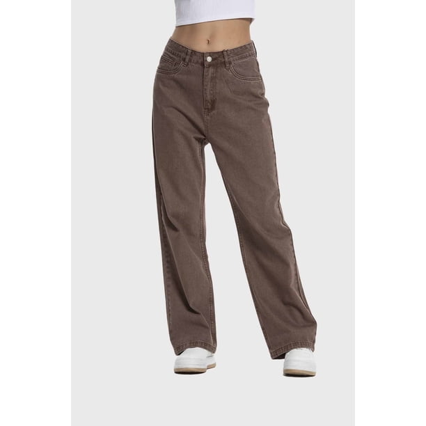 Jeans Mujer Calce Recto Classic Washed Chocolate