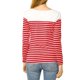 thumbnail image 3 of INSPIRE CHIC Blusa de Mujer para Regreso a Clases con Bloque de Color a Rayas de Manga Larga Camiseta Casual M Rojo-Blanco, 3 of 8