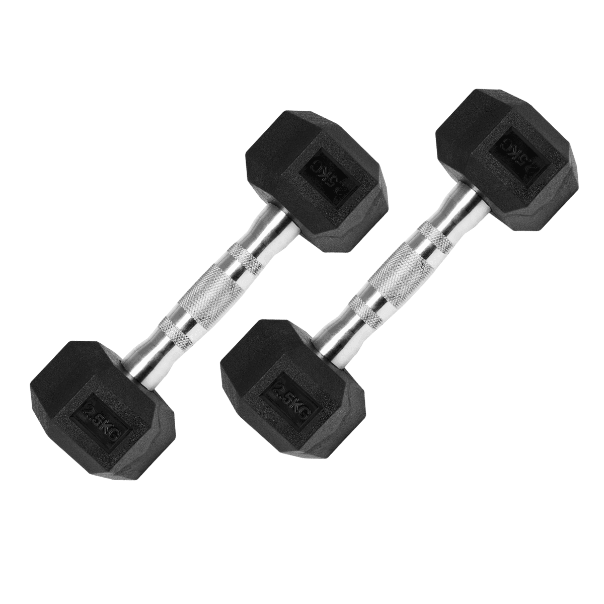 Linea Sport - Par De Mancuernas 2.5kg C/u Total 5kg Hexagonales De Caucho