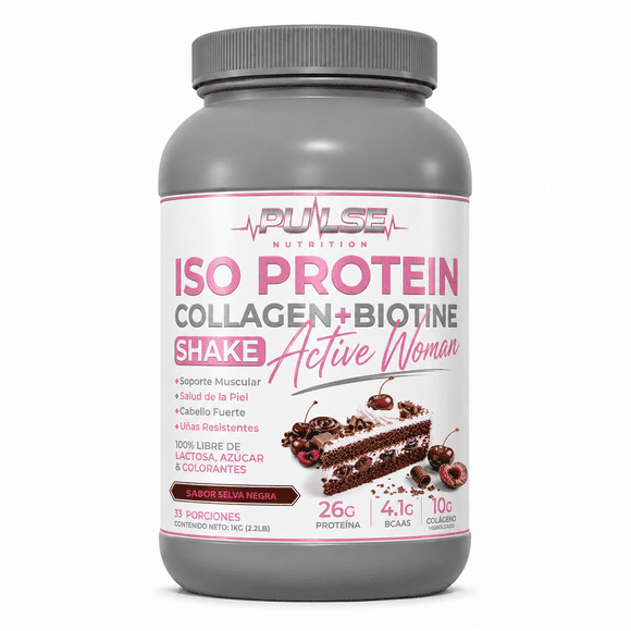 PROTEINA ISO SHAKE COLLAGEN + BIOTINA 2.2LB SELVA NEGRA - PULSE NUTRITION