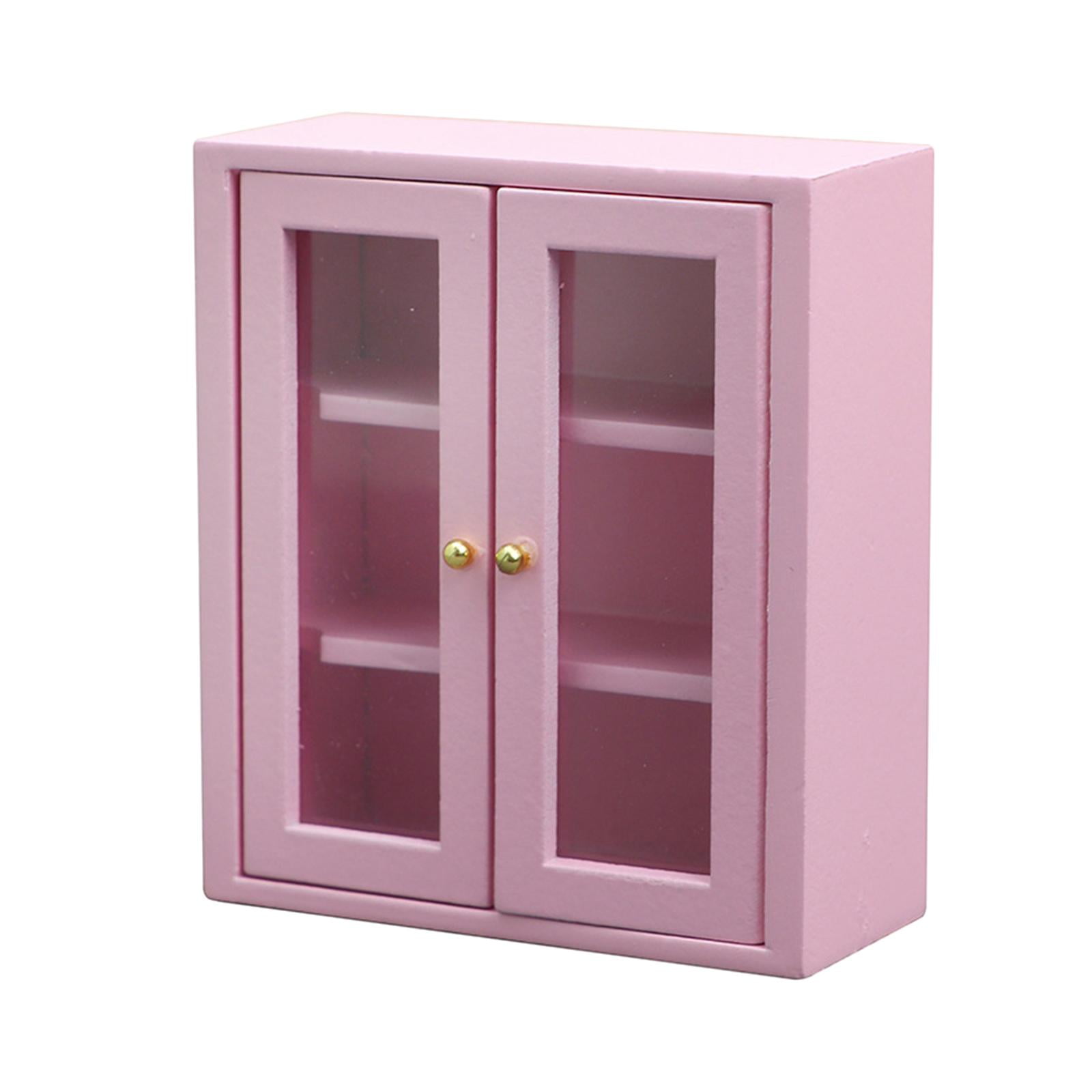 Magideal - Armario De Casa De Muñecas De Madera, Muebles De Casa De Muñecas, Decoración De Casa De Muñecas, Vitrina, Armario En Miniatura, Estantería De Casa De
