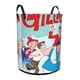 thumbnail image 2 of Las Nuevas Aventuras de Gilligan Cesta de lavandería de gran capacidad redonda con asa, bolsa para ropa sucia plegable, almacenamiento para dormitorio, baño y lavadero 44x35 cm, 2 of 6