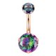 thumbnail image 2 of Crystal Zircon Body Piercing Ombligo Labret Lengua Ceja Barbell Joyería 6, 2 of 5