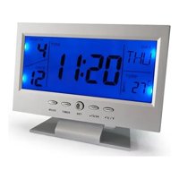 Genérico - Reloj Despertador Digital Lcd Control Voz Ds-8082