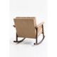 thumbnail image 4 of Silla de acento moderno de mediados del siglo, silla basculante con marco de madera maciza, sillas de salón tapizadas, 4 of 5