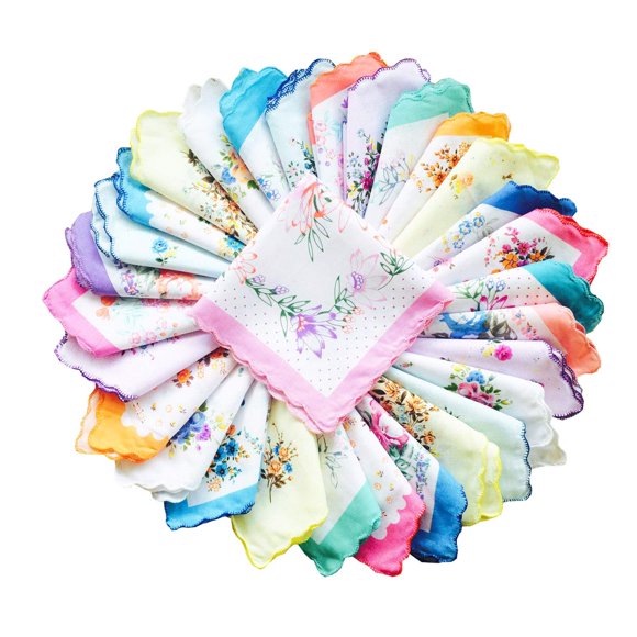 Pañuelos CoCoUSM 28 cm con diseño floral, 20 unidades