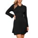 thumbnail image 2 of INSPIRE CHIC Vestido Suéter Plisado para Mujer Casual de Manga Larga Camiseta de Punto XL Negro, 2 of 6
