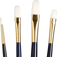 Set 4 Pinceles Princeton Mango Largo Pelo Taklon Blanco