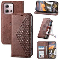 Funda Flip Foxdock Para Motorola Moto G Stylus 4G 2023 , Estilo Billetera Con Diseño Rombo, Correa De Mano Y Soporte, Uso Diario