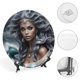 thumbnail image 4 of Sirena negra Plato decorativo de porcelana fina (bone china), plato decorativo de cerámica para hogar, oficina, soporte de pared, platos decorativos para dormitorio - 6 pulgadas (15 cm), 4 of 6